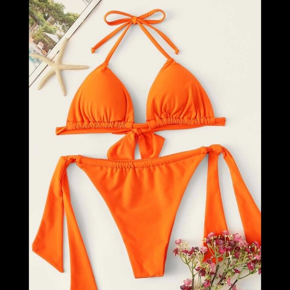 SHEIN Swim Shein Orange Bikini Poshmark
